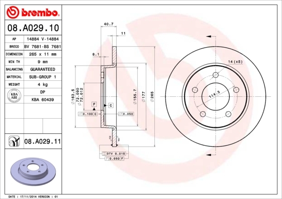 фото Тормозной диск brembo 08a02910