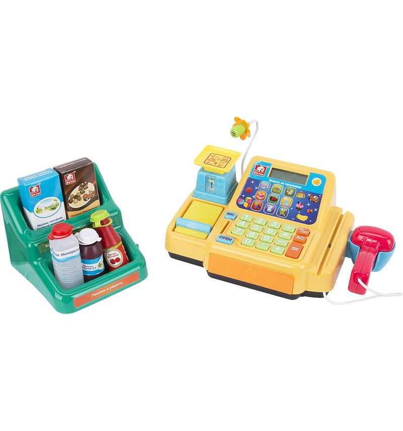 

Касса в наборе с продуктами, (на бат) S S Toys