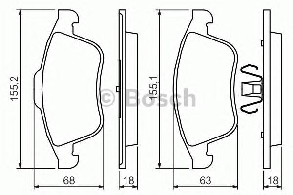 

Комплект тормозных колодок BOSCH 0986494401