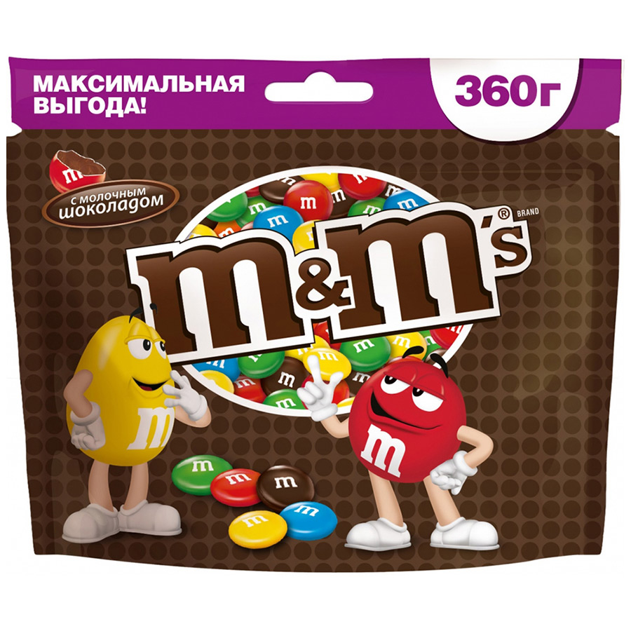 фото Драже m&m's с молочным шоколадом 360 г