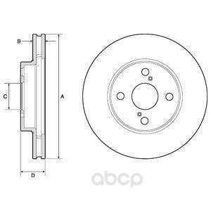 фото Тормозной диск delphi передний для toyota corolla e12 2004-2007 bg3734