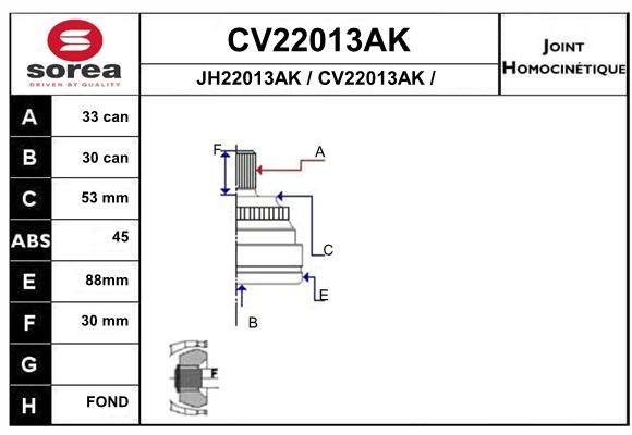 Шрус EAI CV22013AK