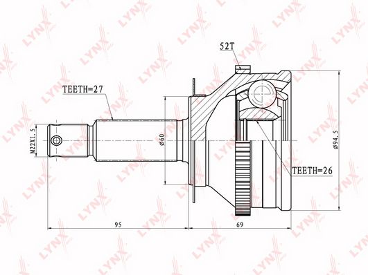 

Шрус LYNXauto CO-3624A