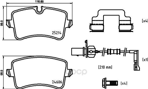 

Тормозные колодки brembo задние P85150