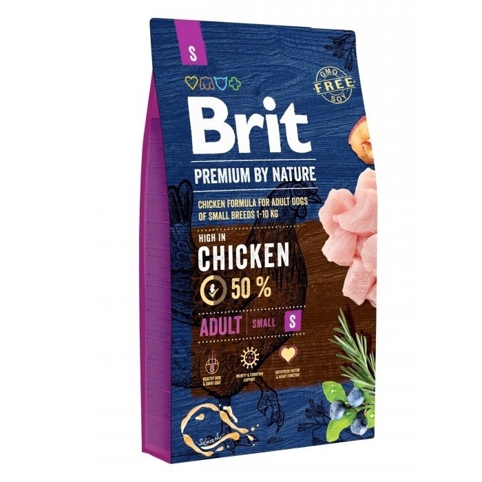 фото Сухой корм для собак brit premium by nature adult s, для мелких пород, курица, 3кг