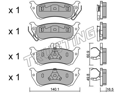 фото Комплект тормозных дисковых колодок trusting 586.1