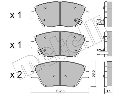 фото Комплект тормозных дисковых колодок metelli 22-0945-0