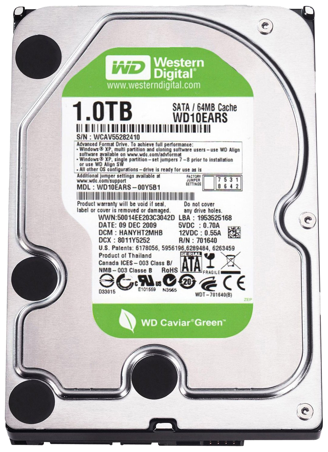 

Жесткий диск WD Caviar Green 1ТБ (WD10EARS), Caviar Green