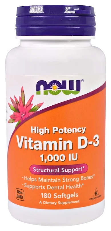 Купить Витамин D NOW Vitamin D-3 1000 Me 180 капс.