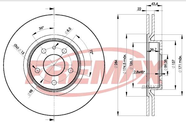 Тормозной диск FREMAX BD-1548