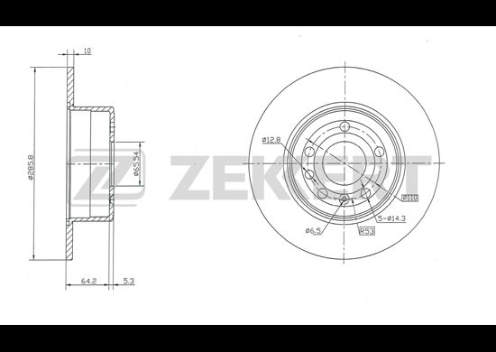 фото Тормозной диск zekkert bs-5163