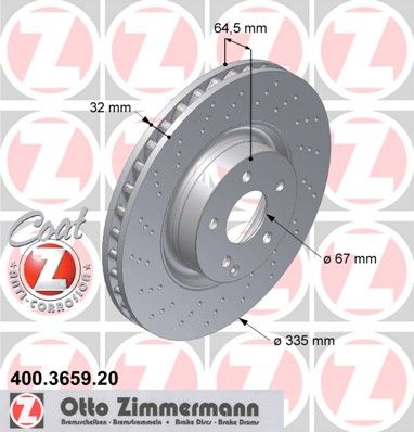 

Тормозной диск ZIMMERMANN 400.3659.20