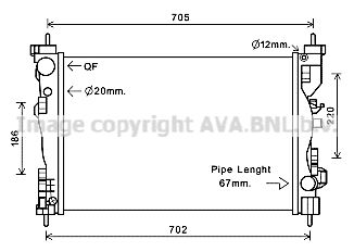 

Радиатор охлаждения двигателя AVA QUALITY COOLING AL2119