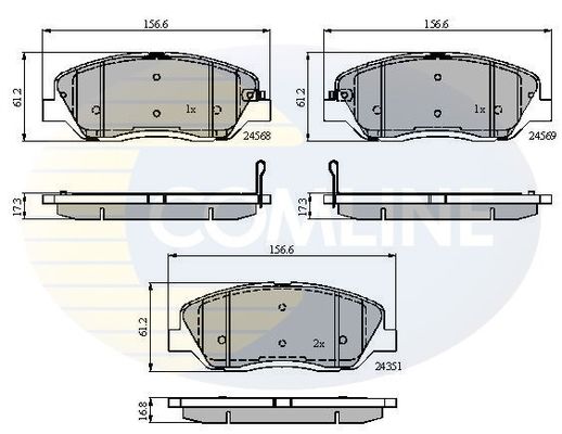 

Комплект тормозных колодок, дисковый тормоз COMLINE CBP31676