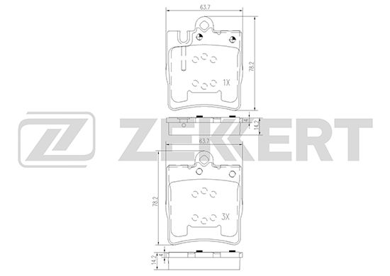 

Тормозные колодки ZEKKERT дисковые BS-1165