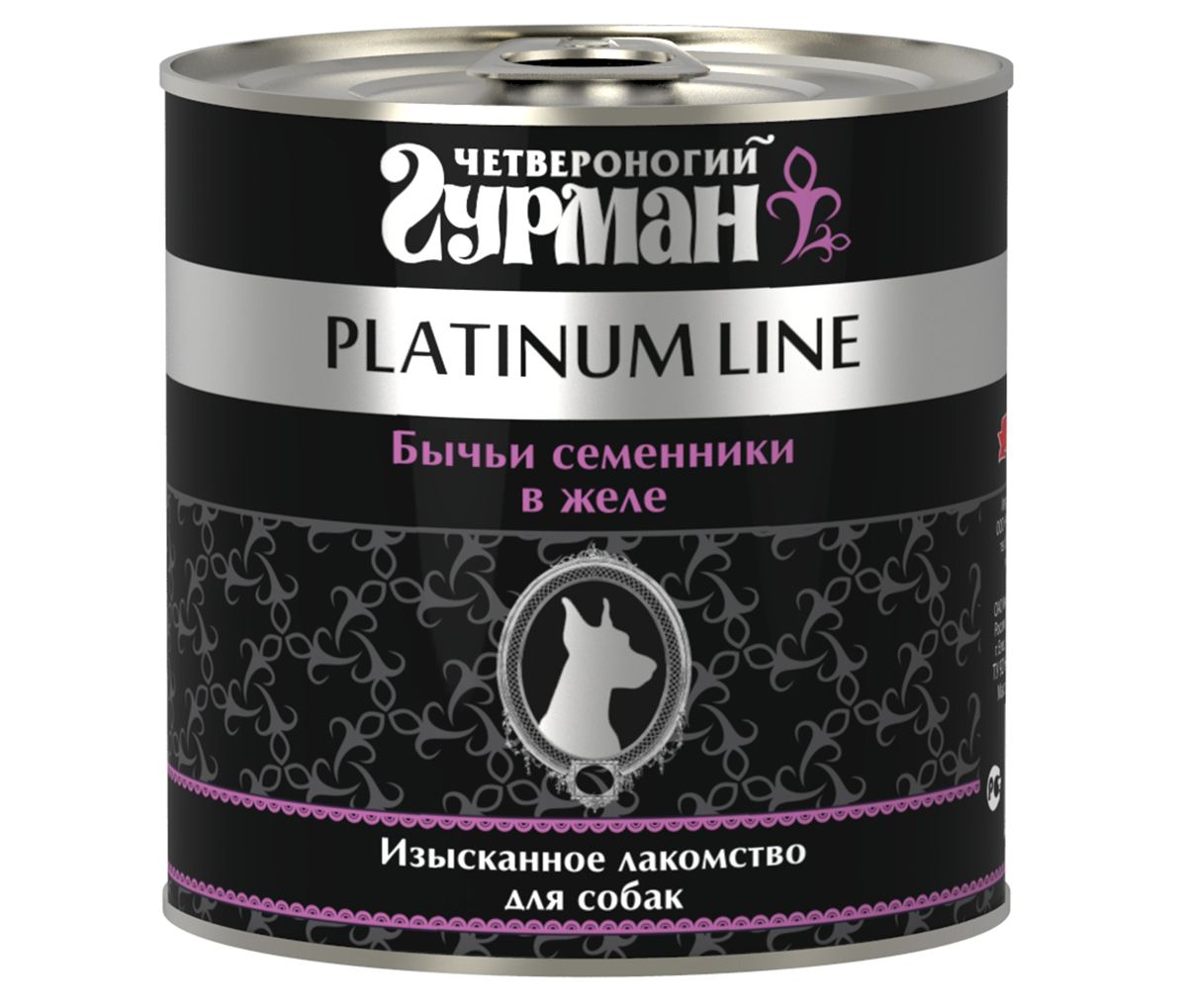 фото Консервы для собак четвероногий гурман platinum line, бычьи семенники, 240г