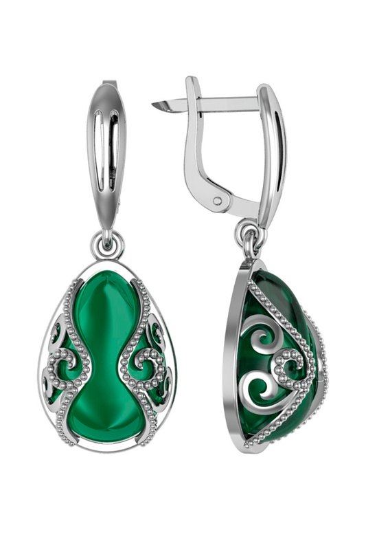 

Серьги женские из серебра ПРИВОЛЖСКИЙ ЮВЕЛИР 361076-TR, турмалин, 361076-TR