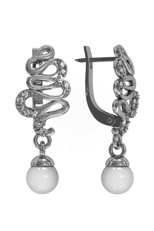 

Серьги женские из серебра ПРИВОЛЖСКИЙ ЮВЕЛИР 361808-FA11ZM07, жемчуг/фианит, 361808-FA11ZM07