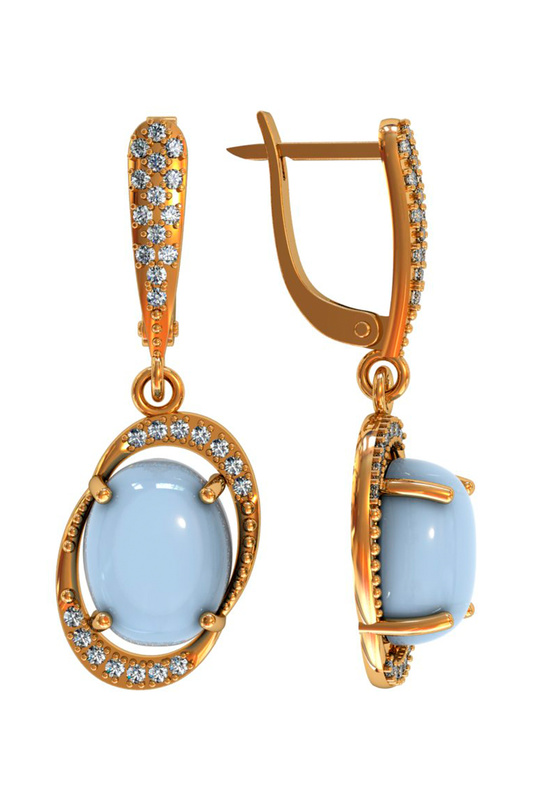 

Серьги женские из серебра ПРИВОЛЖСКИЙ ЮВЕЛИР 362430-FA11LN, лунный камень/фианит, 362430-FA11LN