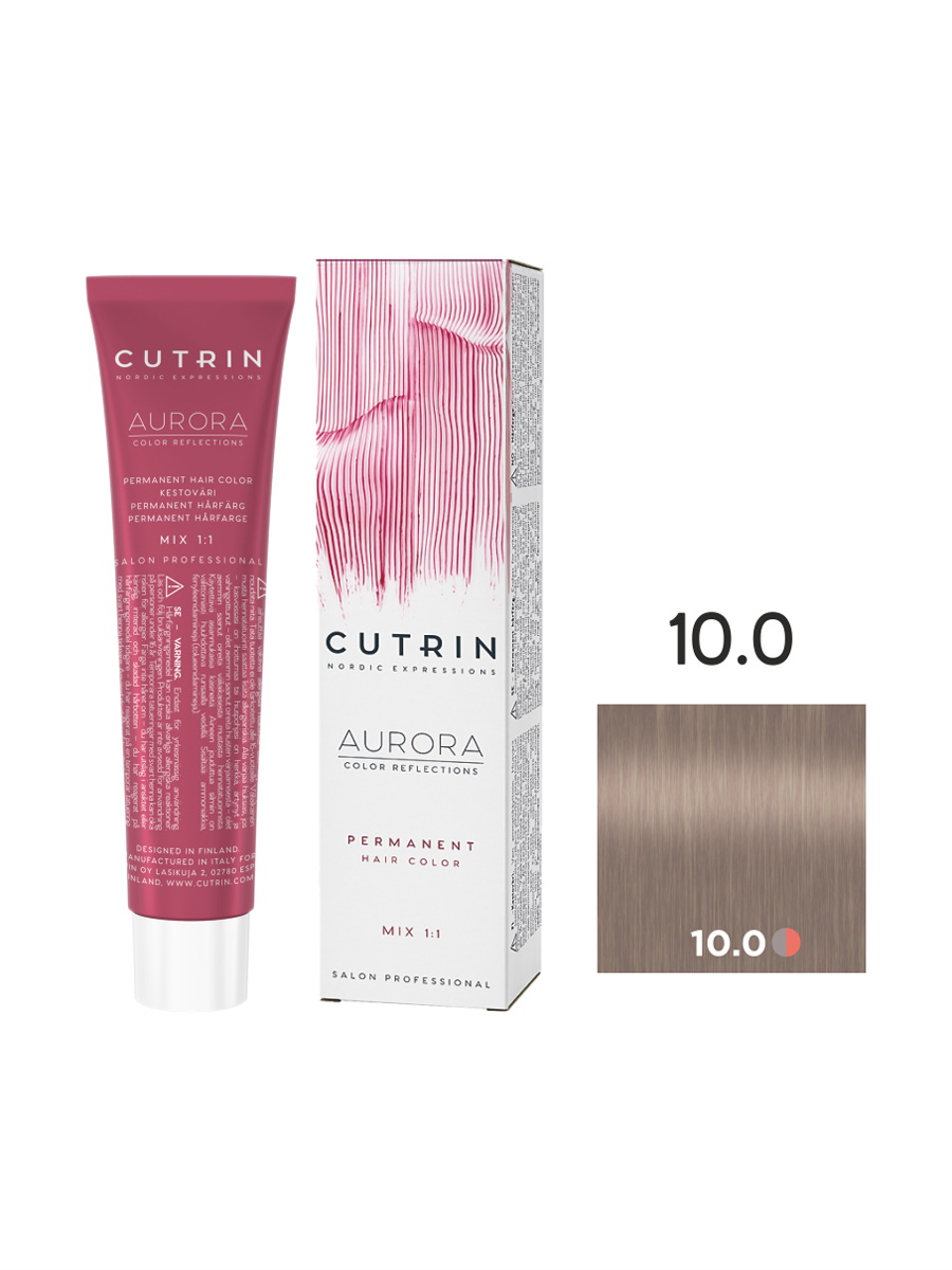 Краска для волос CUTRIN AURORA Permanent Hair Color 10.0 Натуральный блондин 60 мл