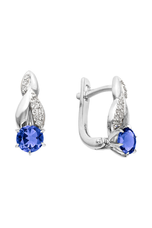 

Серьги женские из серебра АЛЬКОР 02-0316, фианит/сапфир, 02-0316