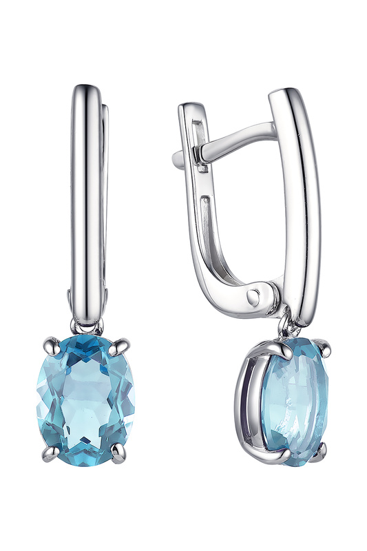 

Серьги женские из серебра АЛЬКОР 02-1645, топаз, 02-1645