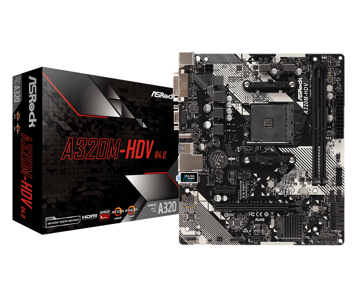 фото Материнская плата asrock a320m-hdv r4.0