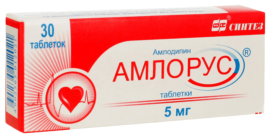 Купить Амлорус таблетки 5 мг 30 шт., Синтез, Россия