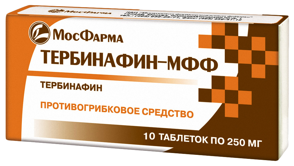 Купить Тербинафин-МФФ таблетки 250 мг 10 шт., Мосфарм ООО