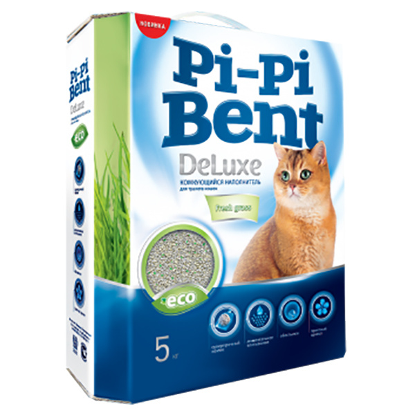 фото Комкующийся наполнитель для кошек pi-pi bent deluxe бентонитовый, 5 кг, 12 л