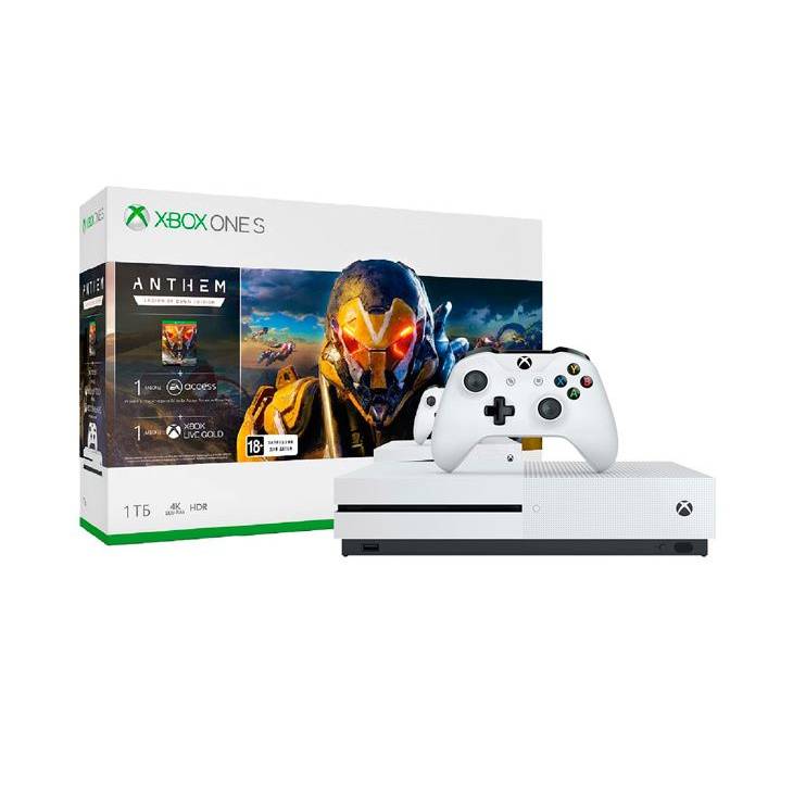 

Игровая приставка Microsoft Xbox One S White (234-00948), S 1TB + Anthem