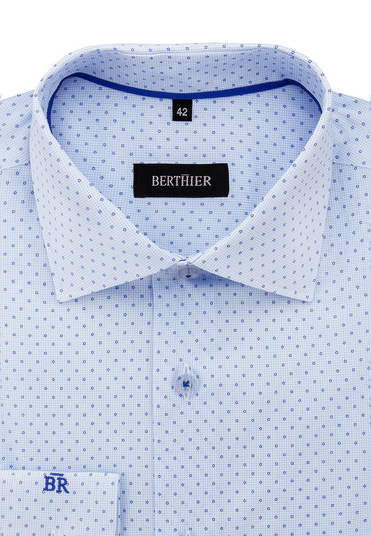 Рубашка мужская BERTHIER STAMPA197810/ Fit-M(0-1) голубая 45