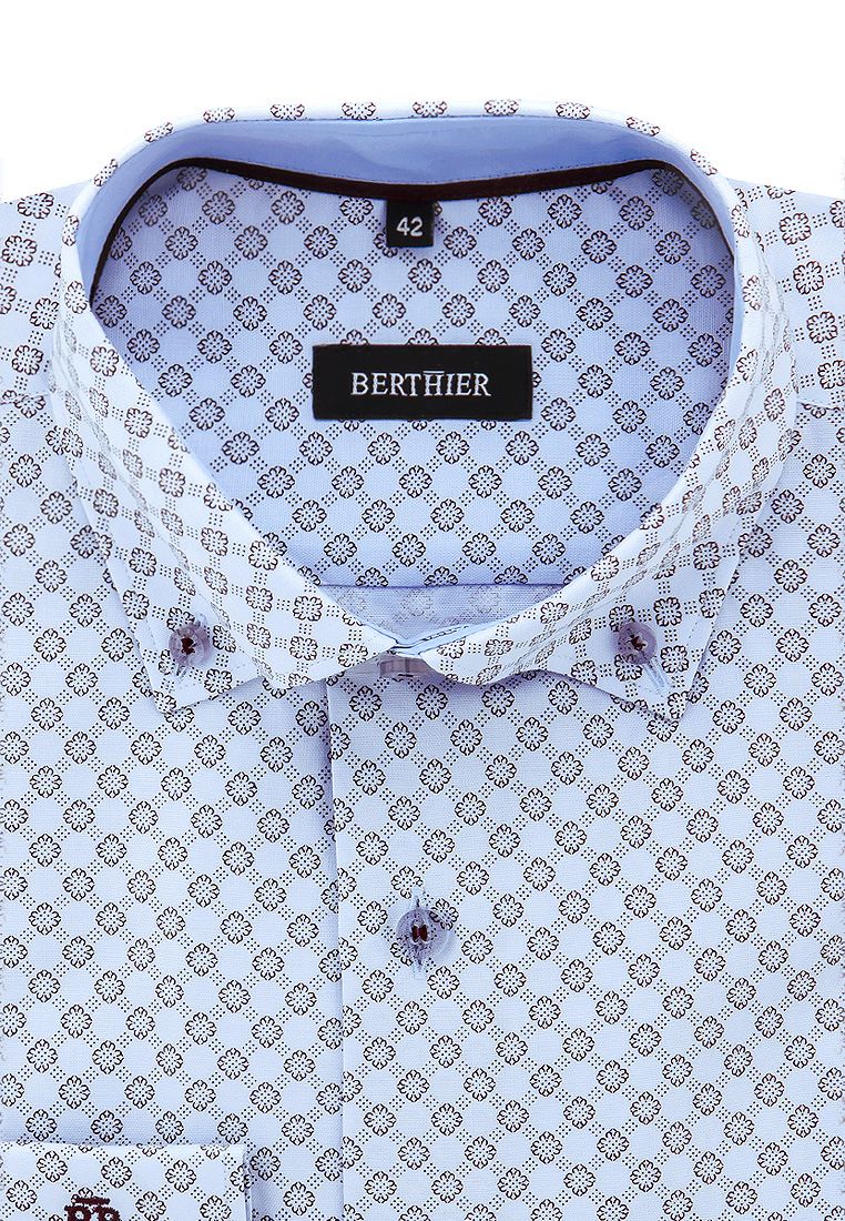 Рубашка мужская BERTHIER STAMPA185320/ Comf-Mb(0-2) голубая 44