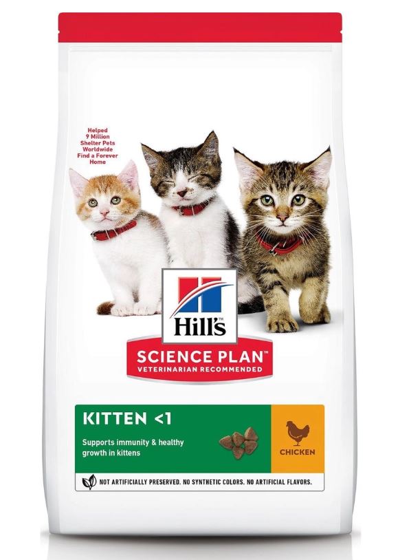 Сухой корм для котят Hill's Science Plan Kitten, для здорового роста, курица, 0,3кг