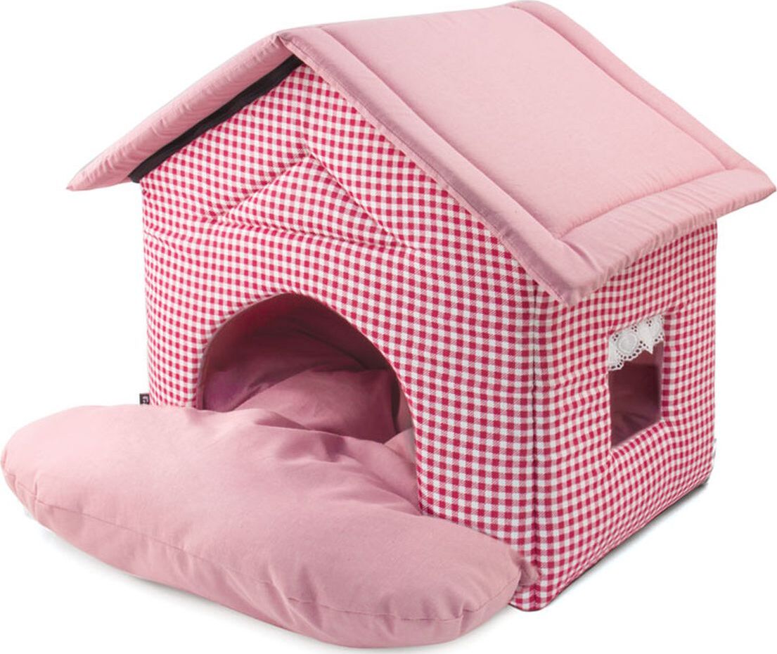 Домик для кошек и собак Gamma Садовый, розовый, 50x46x45см