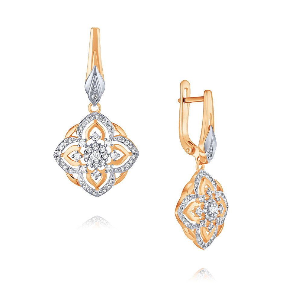 

Серьги подвески из красного золота ADAMAS 24040838/01-А50Д-41, бриллиант, 24040838/01-А50Д-41