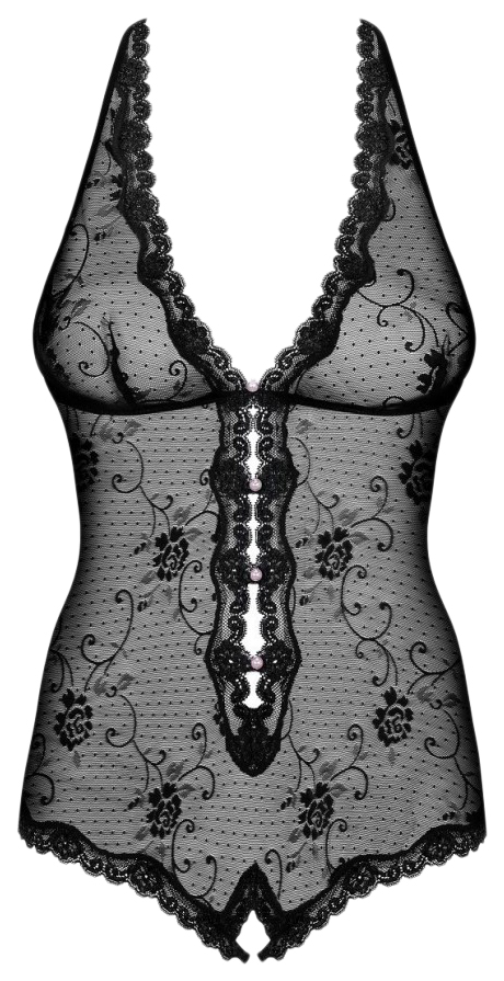

Кружевное боди Fiorenta с интимным доступом Obsessive, Черный, Fiorenta