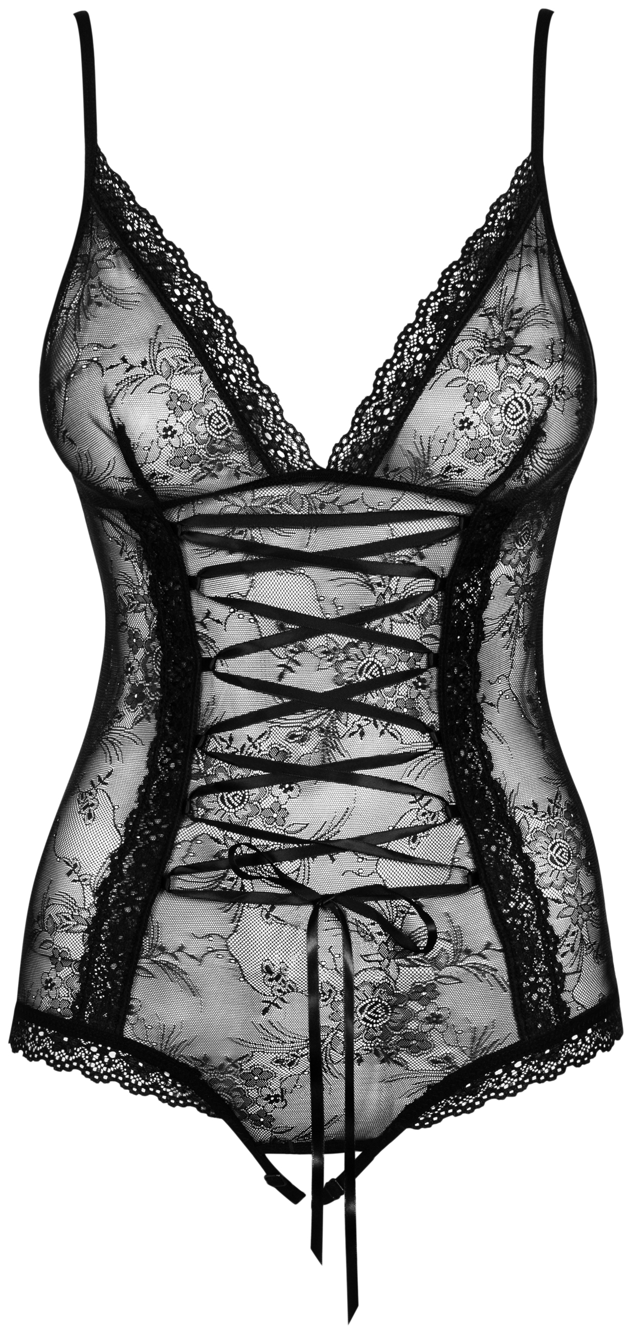 

Кружевное тедди Slevika с интимным доступом Obsessive, Черный, 157411-SM