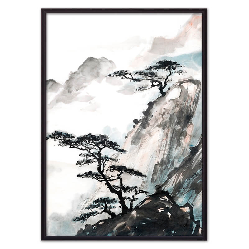 фото Постер в рамке японская живопись 50х70 см дом корлеоне