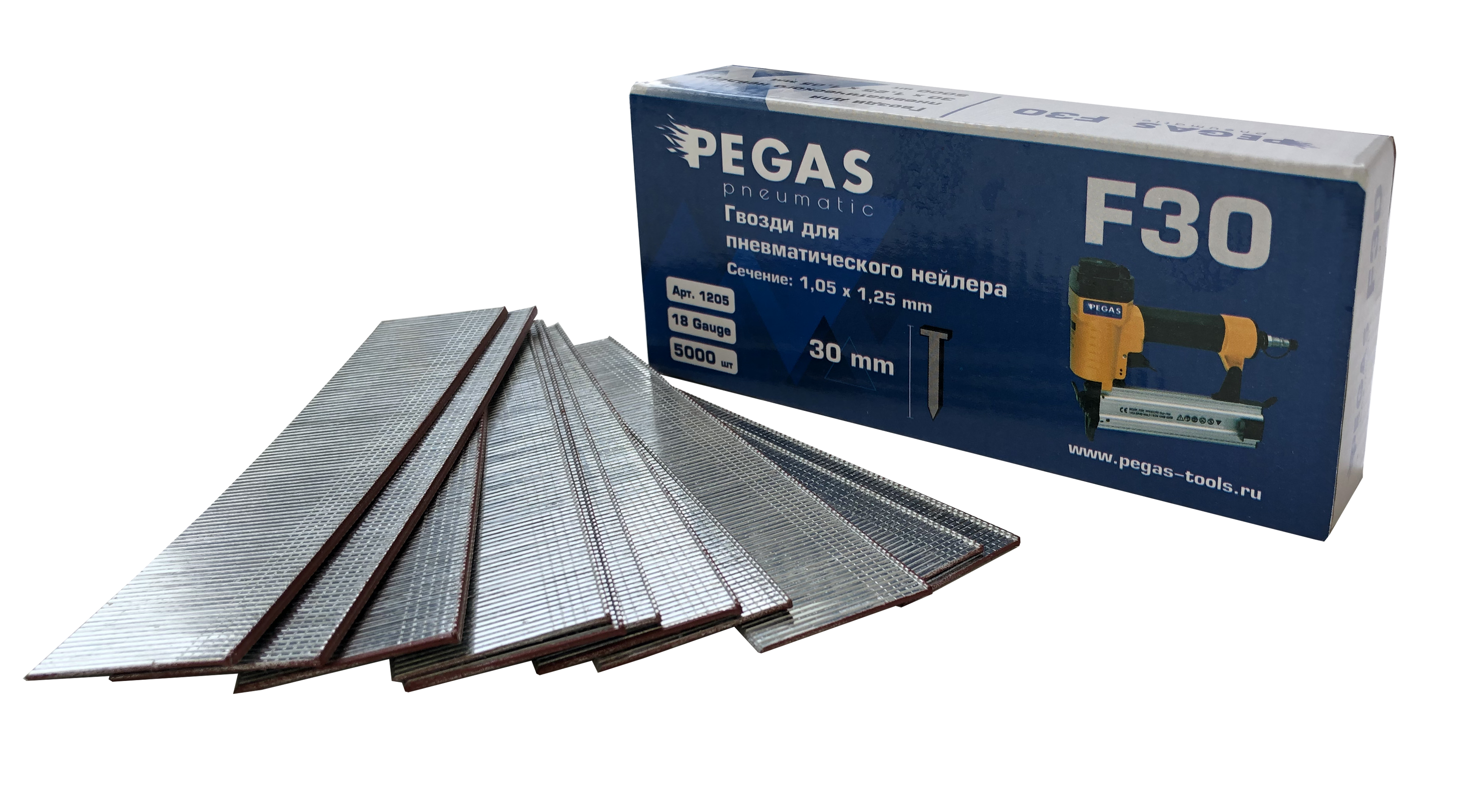 фото Гвозди pegas f30 уп. 5000 шт pegas pneumatic