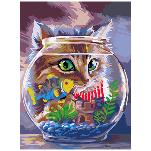 фото Набор для рисования по номерам "любопытный котёнок", 30x40 см, арт. rl073 русская живопись