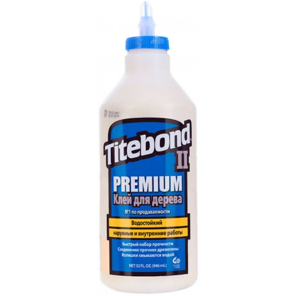 Клей TITEBOND D3 Premium столярный влагостойкий 946 мл синий влагостойкий столярный клей для дерева аккурат