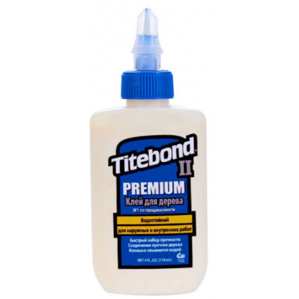 Клей TITEBOND D3 Premium столярный влагостойкий 118 мл синий клей titebond d3 premium столярный влагостойкий 118 мл синий