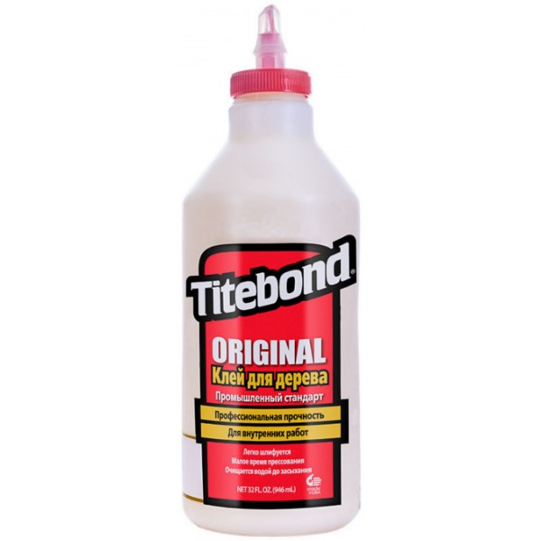 Клей TITEBOND D2 Original столярный 946 мл красный полиуретановый клей для пористых и непористых материалов titebond