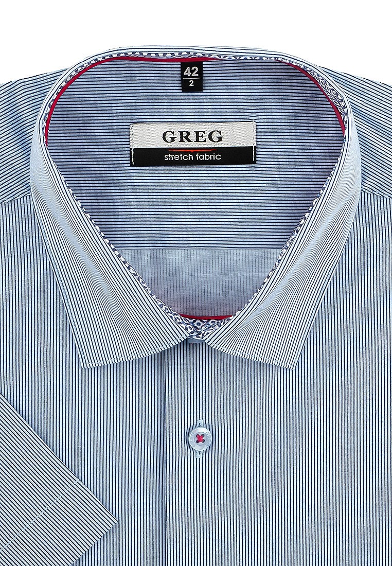 Рубашка мужская Greg 221/207/10130/ZS/1p STRETCH голубая 41