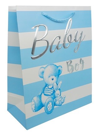 

Пакет подарочный ламинированный "Baby", цвет: B-голубой, 32x26x12 см, арт. YR050