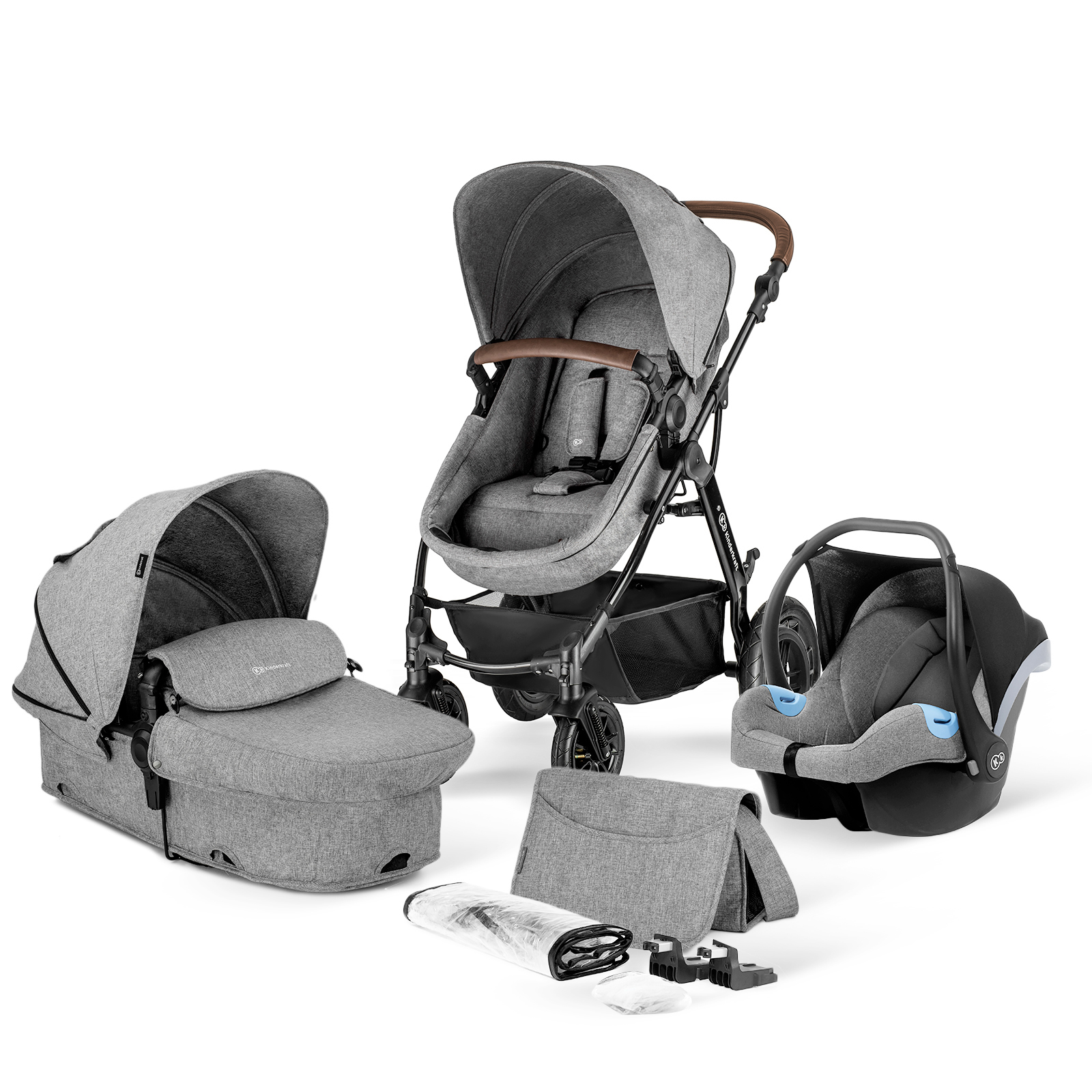 фото Коляска 3 в 1 kinderkraft moov grey melange