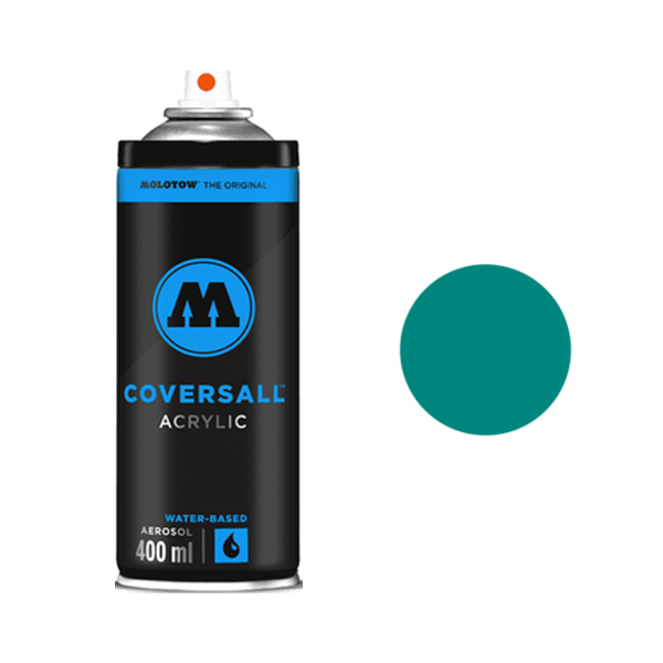 Аэрозольная краска Molotow Coversall Water Based 400 мл lagoon blue бирюзовая