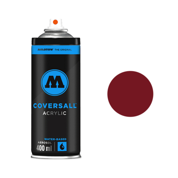 фото Аэрозольная краска molotow coversall water based 400 мл burgundy бордовая