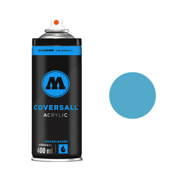 фото Аэрозольная краска molotow coversall water based 400 мл shock blue middle голубая